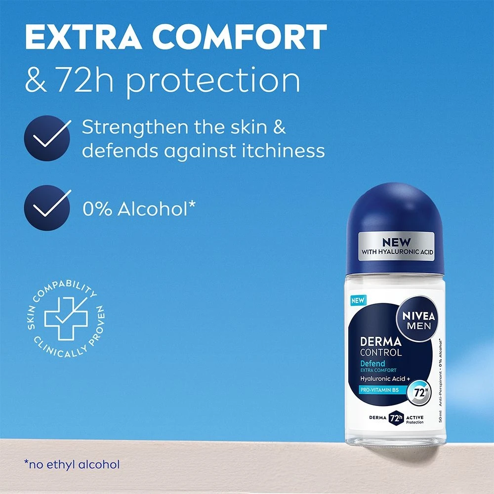 Nivea - Derma Control Defend vyriškas rutulinis dezodorantas - 50 ml