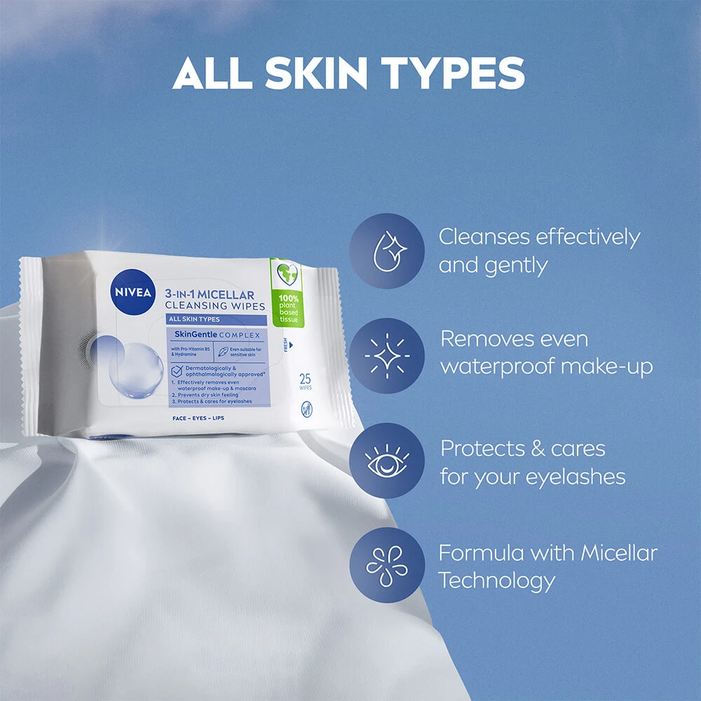 Nivea micelinės servetėlės, 25 vnt.