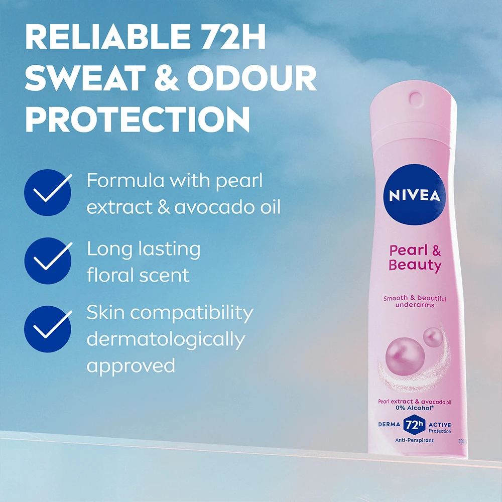 Nivea Pearl Beauty moteriškas purškiklis, 150 ml