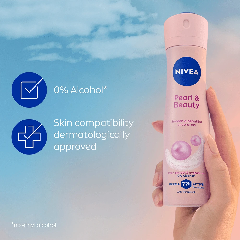 Nivea Pearl Beauty moteriškas purškiklis, 150 ml