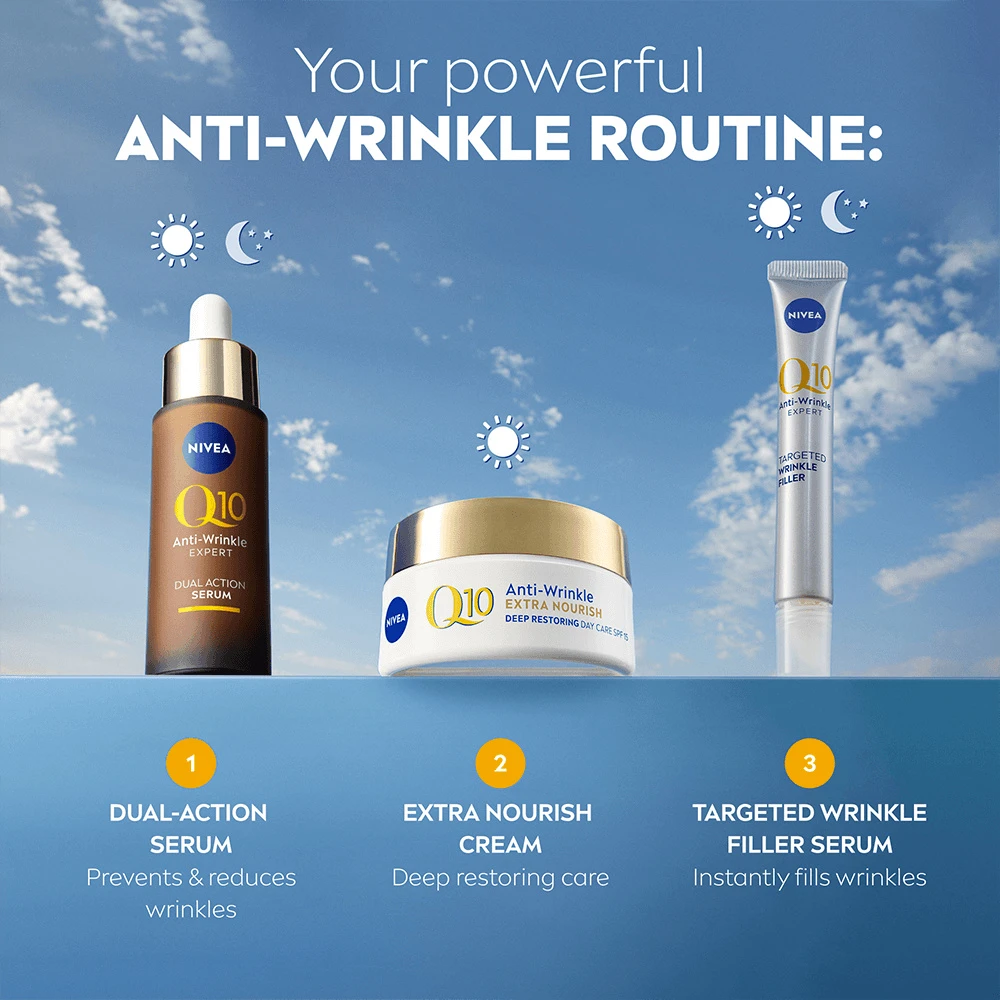 Nivea Q10 Extra Nourish dieninis kremas nuo saulės, 50 ml