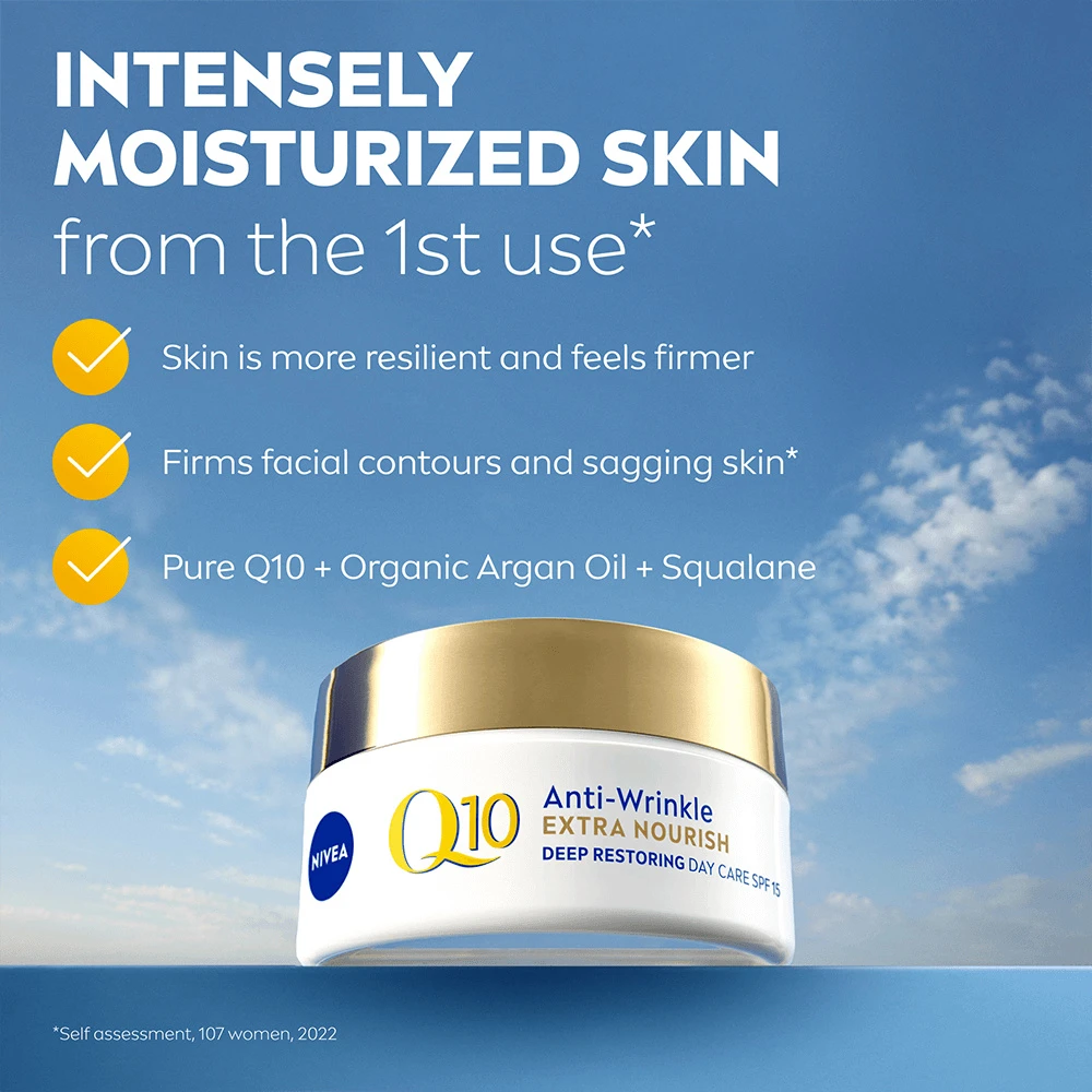 Nivea Q10 Extra Nourish dieninis kremas nuo saulės, 50 ml