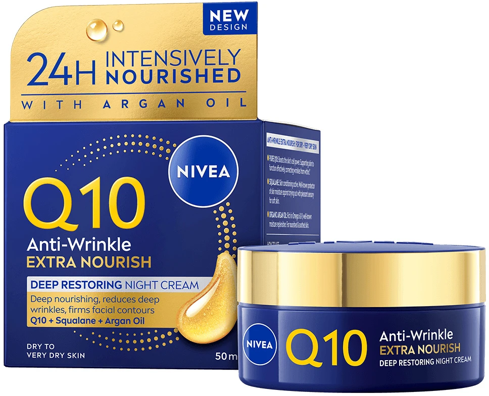Nivea Q10 Extra Nourish naktinis kremas, 50 ml