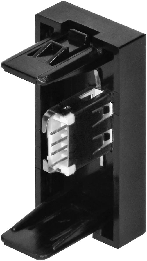 Orno NOEN USB data, modulinis lizdas 22,5x45 mm USB data 2.0, kaiščiai, juodi