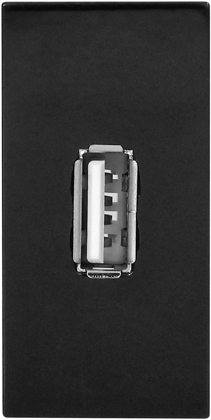 Orno NOEN USB data, modulinis lizdas 22,5x45 mm USB data 2.0, kaiščiai, juodi