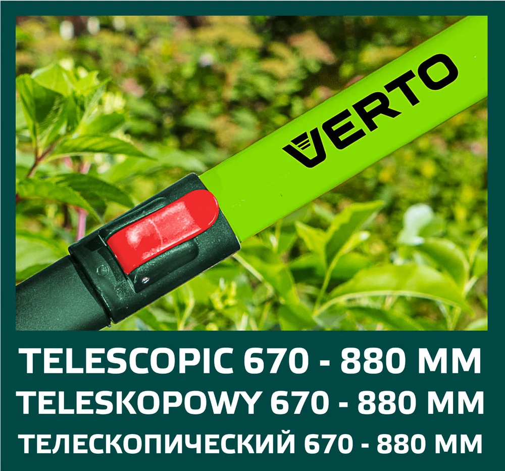 Nożyce Teleskopinės banguotos gyvatvorių žirklės 670–880 mm, peilis 200 mm