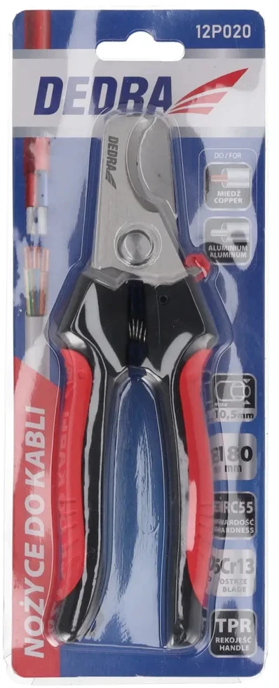 Dedra Nożyce Vario ir aliuminio kabelių žirklės, pjovimo skersmuo 10,5 mm