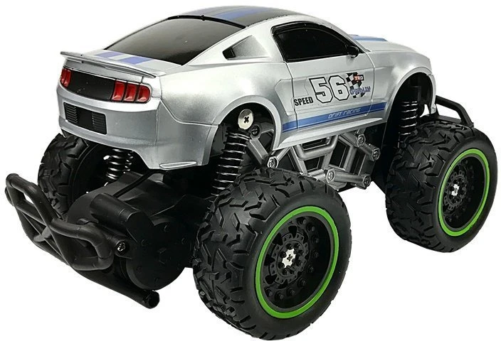 Lean Toys Cliber R/C nuotoliniu būdu valdomas automobilis su aukštais sidabro spalvos ratais