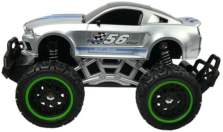 Lean Toys Cliber R/C nuotoliniu būdu valdomas automobilis su aukštais sidabro spalvos ratais