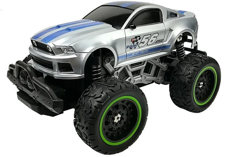 Lean Toys Cliber R/C nuotoliniu būdu valdomas automobilis su aukštais sidabro spalvos ratais