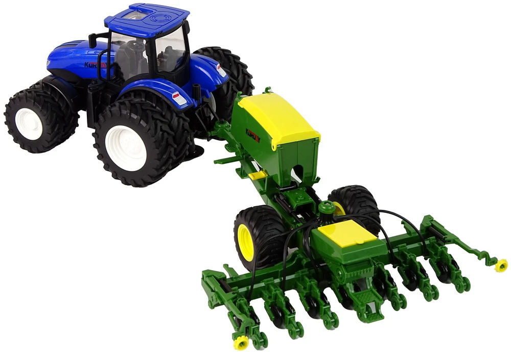 Leantoys Mėlynas traktorius su presu