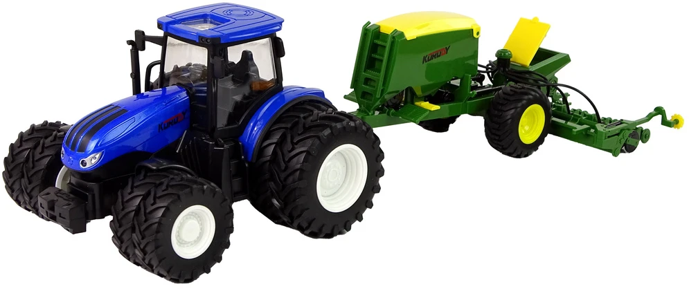 Leantoys Mėlynas traktorius su presu