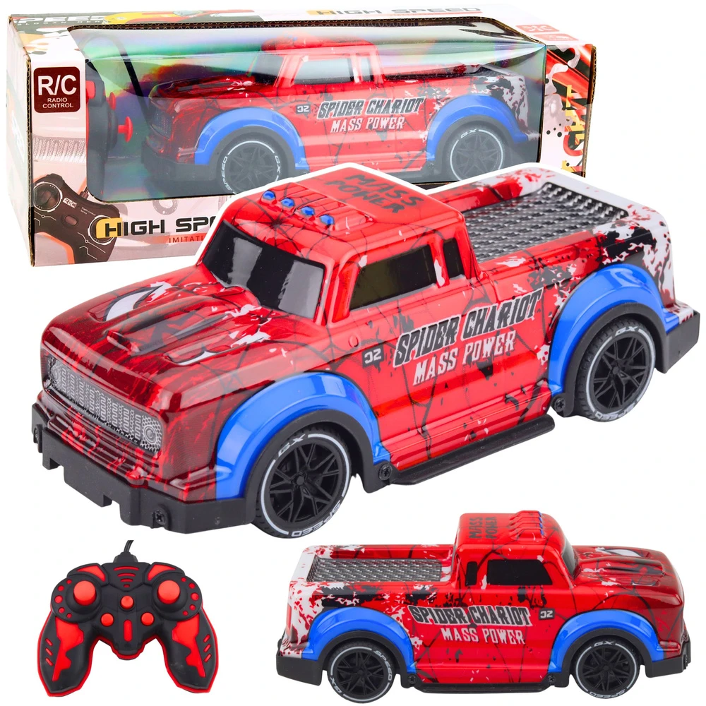 Lean Toys Nuotoliniu būdu valdomas automobilis Spider raudonas