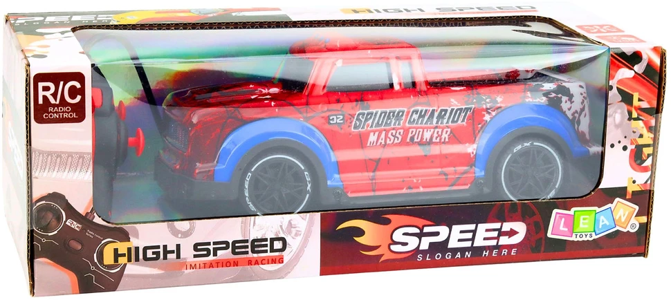Lean Toys Nuotoliniu būdu valdomas automobilis Spider raudonas
