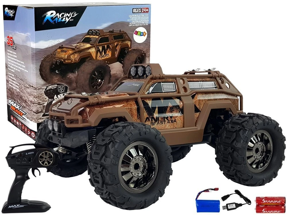 Lean Toys Visureigis su nuotolinio valdymo pultu 1:18, 35 km/h, rudas