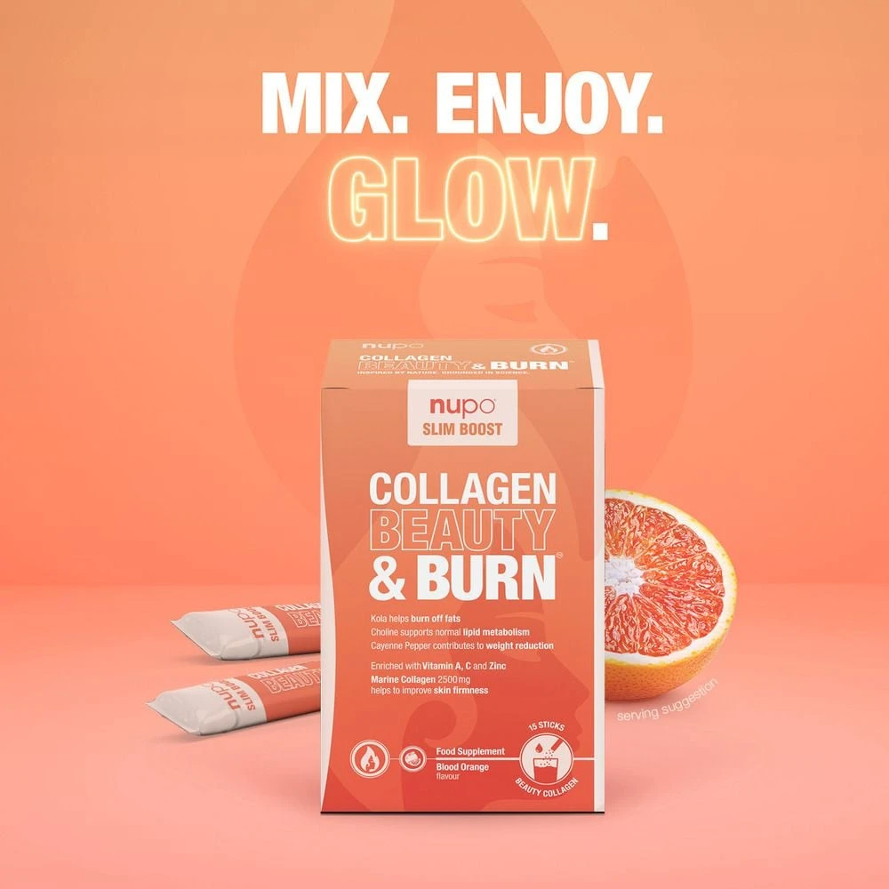 „Nupo“ – „Slim Boost“ kolageno priemonė, skirta grožiui ir nudegimams, 15 vnt.