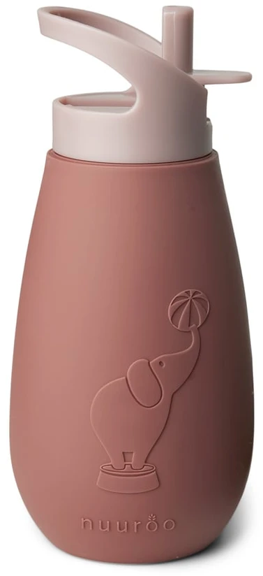 Nuuroo - Pax silikoninis gertuvės buteliukas - 350 ml - raudonmedžio spalvos