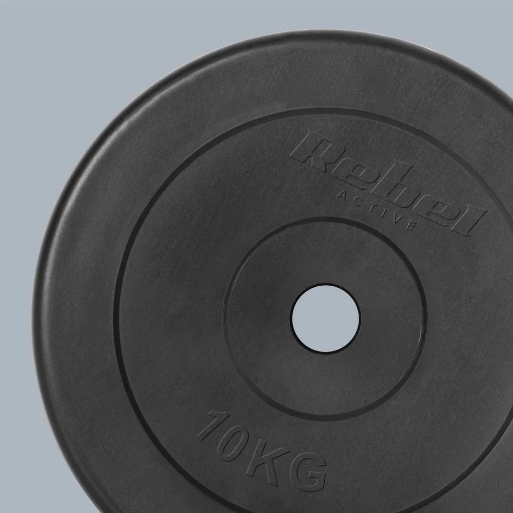 Bituminių svarelių rinkinys 2x10kg, skylė 31mm, klasikinė plokštė, REBEL ACTIVE