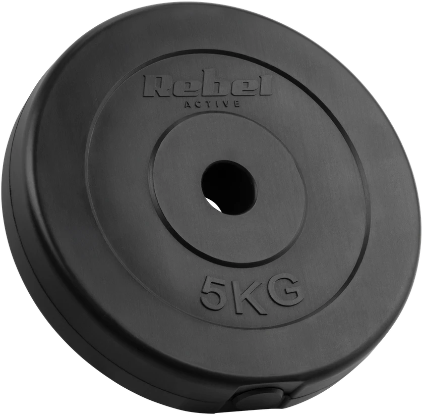 Bituminių svarelių rinkinys 4x5kg, skylė 31mm, klasikinė plokštelė, REBEL ACTIVE