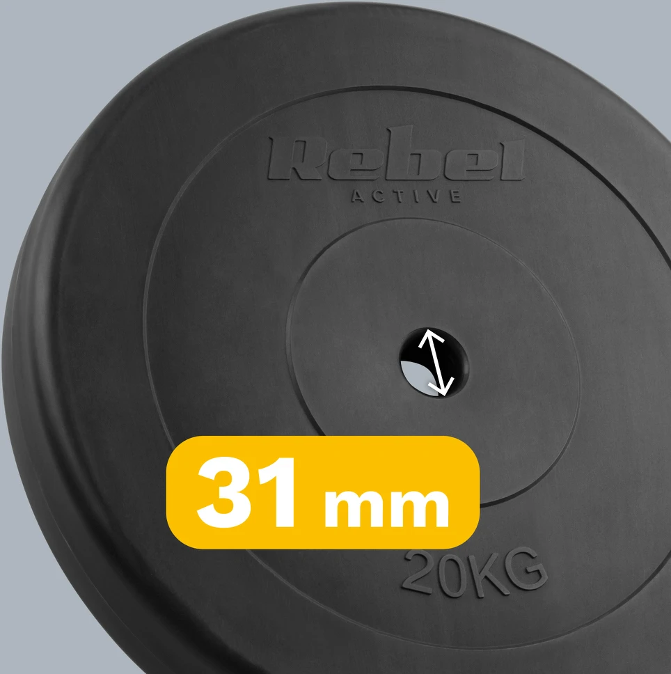 Bitumo apkrova 20kg, skylė 31mm, klasikinė plokštė, REBEL ACTIVE
