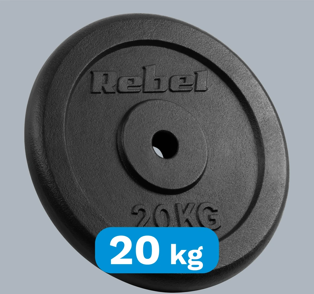 Ketaus svoris 20kg, skylė 31mm, klasikinė plokštė, REBEL ACTIVE