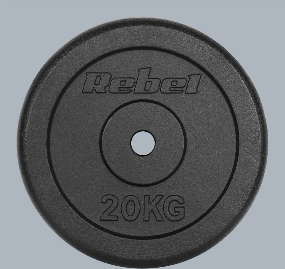 Ketaus svoris 20kg, skylė 31mm, klasikinė plokštė, REBEL ACTIVE