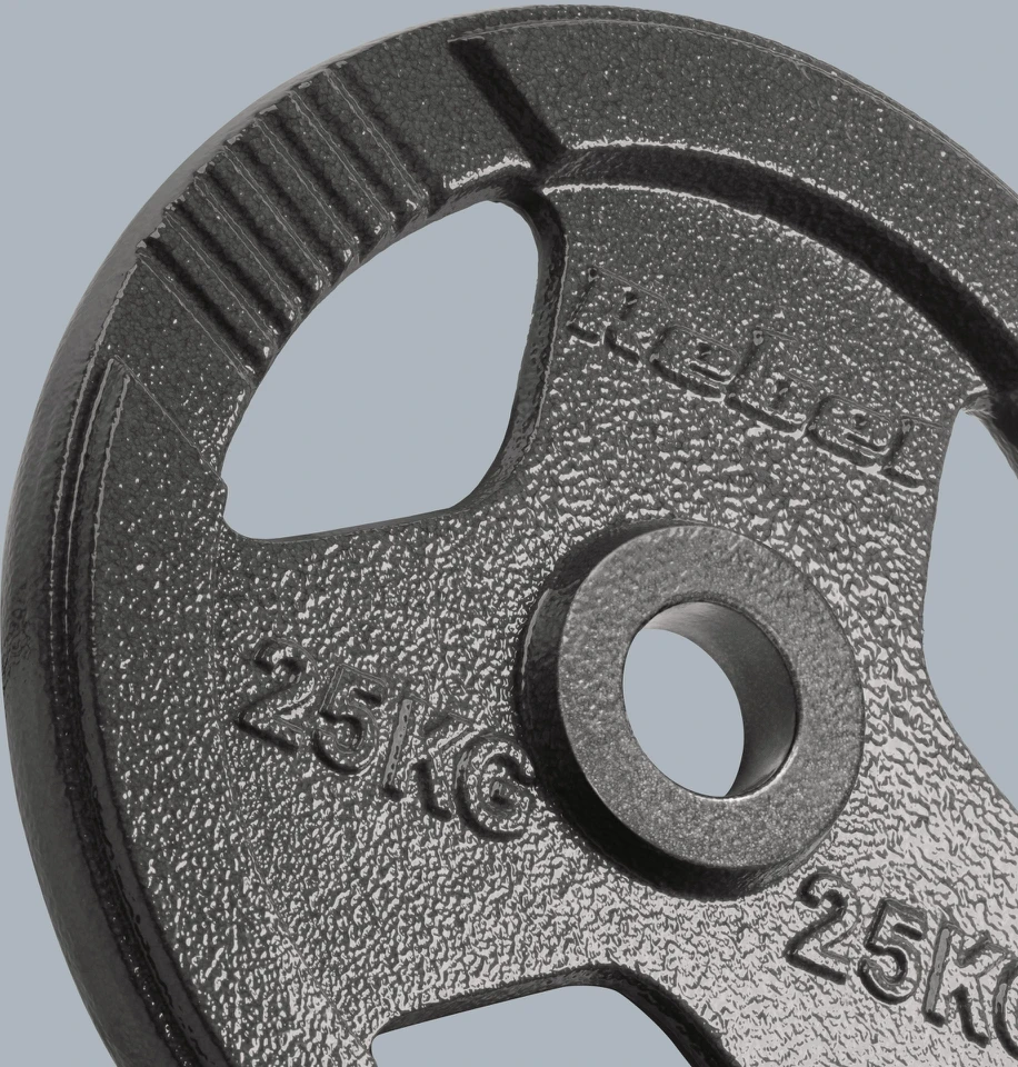 Ketaus olimpinis svarmuo 25 kg, 51 mm skylė, plokštelė su rankenomis, REBEL ACTIVE