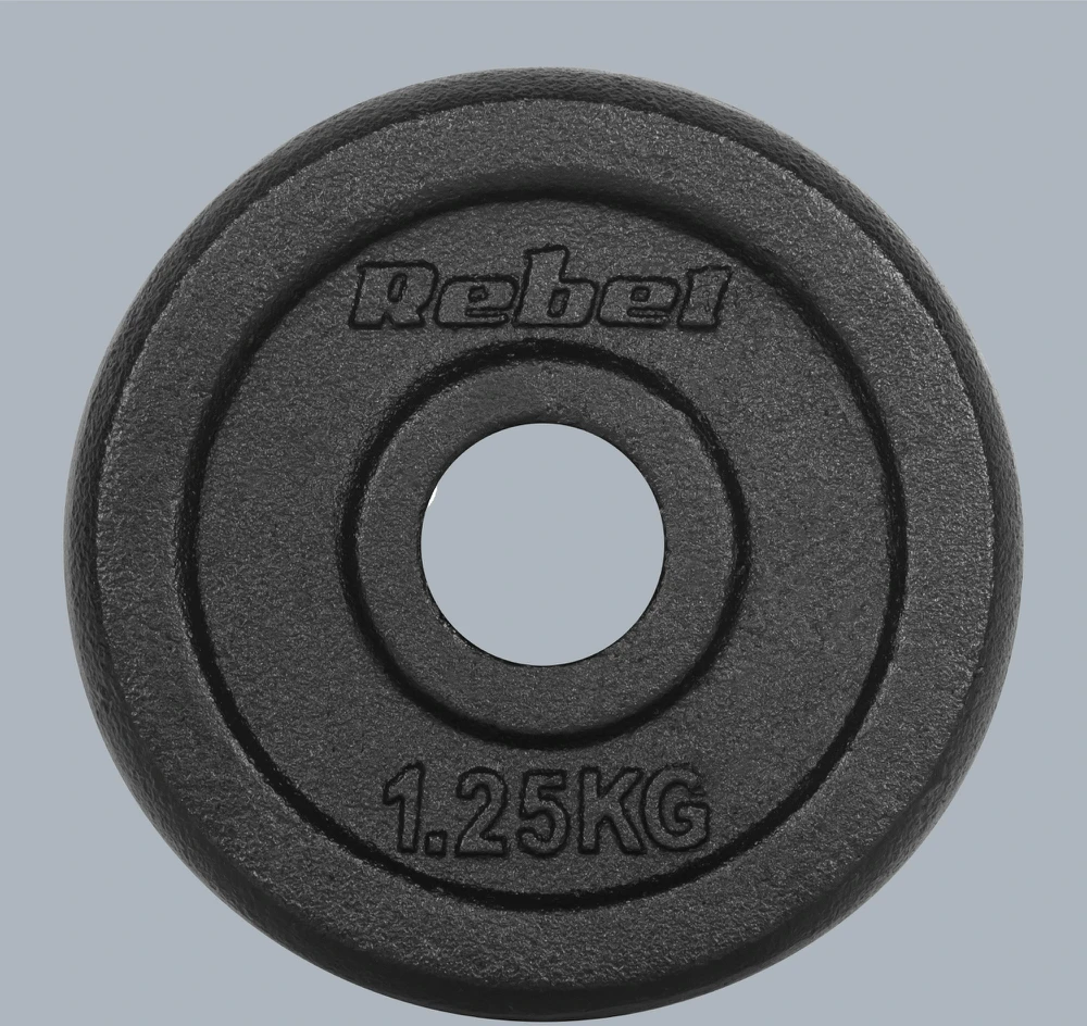 Ketaus svarelių rinkinys 4x1.25kg, skylė 31mm, klasikinė plokštė, REBEL ACTIVE
