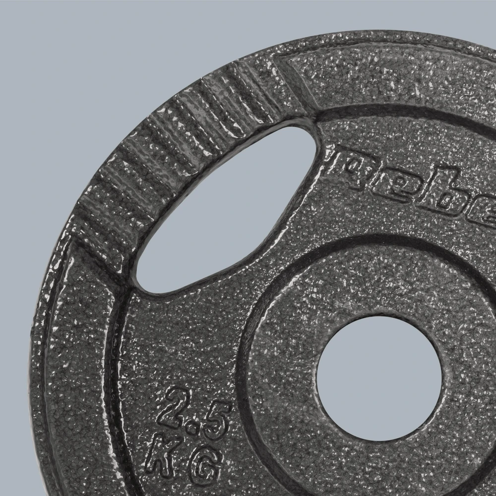 Ketaus svarelių rinkinys 4x2.5kg, skylė 31mm, plokštė su rankenomis, REBEL ACTIVE
