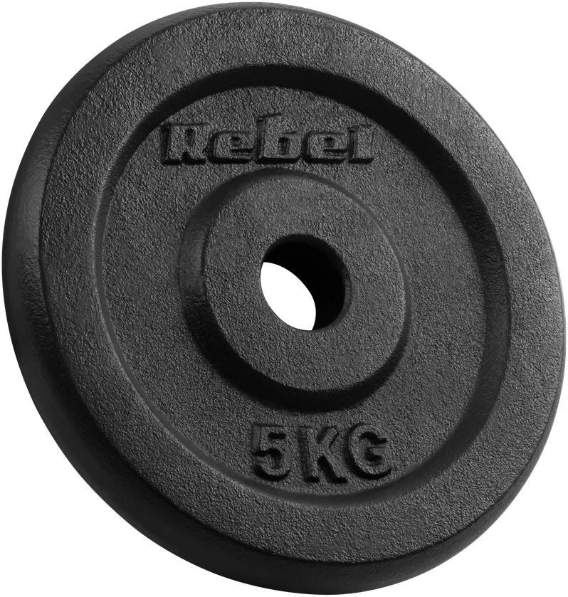 Ketaus svarelių rinkinys 4x5kg, skylė 31mm, klasikinė plokštelė, REBEL ACTIVE