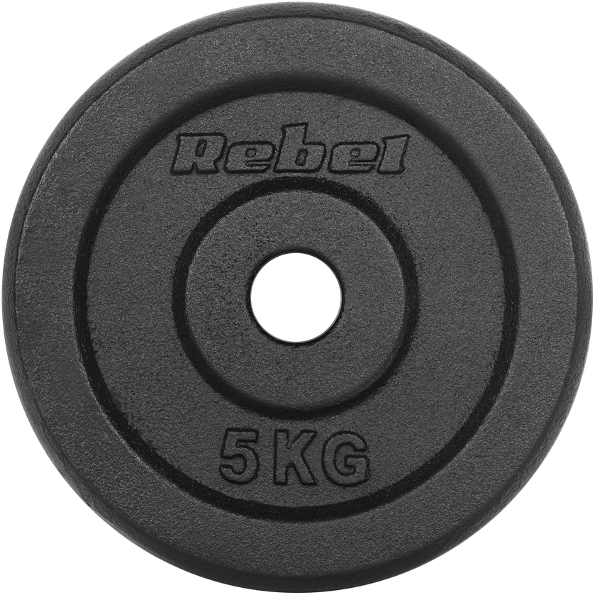 Ketaus svarelių rinkinys 4x5kg, skylė 31mm, klasikinė plokštelė, REBEL ACTIVE