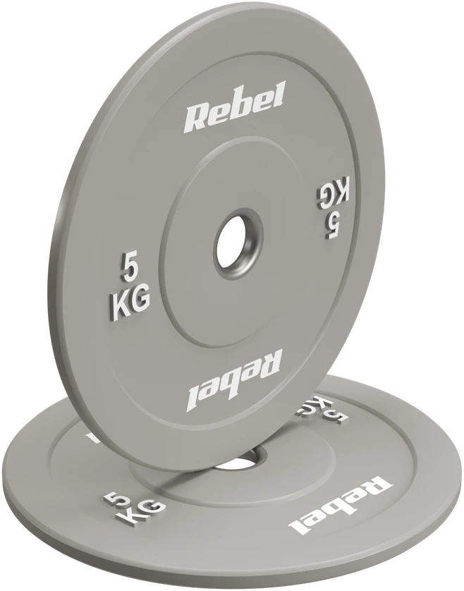 Olimpiniai gumuoti BUMPER svareliai, BEAST serijos, 2 x 5kg rinkinys, skylės skersmuo 51 mm, REBEL ACTIVE