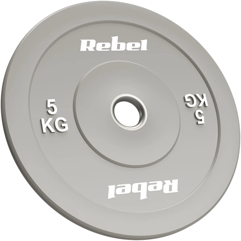 Olimpiniai gumuoti BUMPER svareliai, BEAST serijos, 2 x 5kg rinkinys, skylės skersmuo 51 mm, REBEL ACTIVE