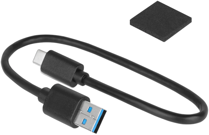 2.5 colio SATA USB C 3.1 Rebel disko korpusas skaidrus