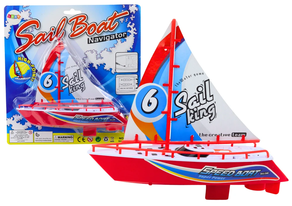 Lean Toys Plaukiojantis žaislinis laivelis 23 cm raudonas