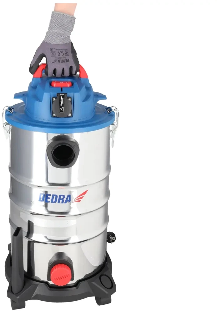 Dedra Dulkių siurblys Dirbtuvių dulkių siurblys 1400 W, 30 l, metalinis teleskopinis vamzdis