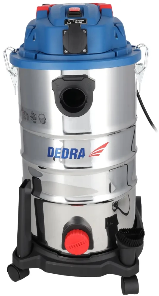 Dedra Dulkių siurblys Dirbtuvių dulkių siurblys su kratytuvu, 1600 W, 30 l teleskopinis vamzdis