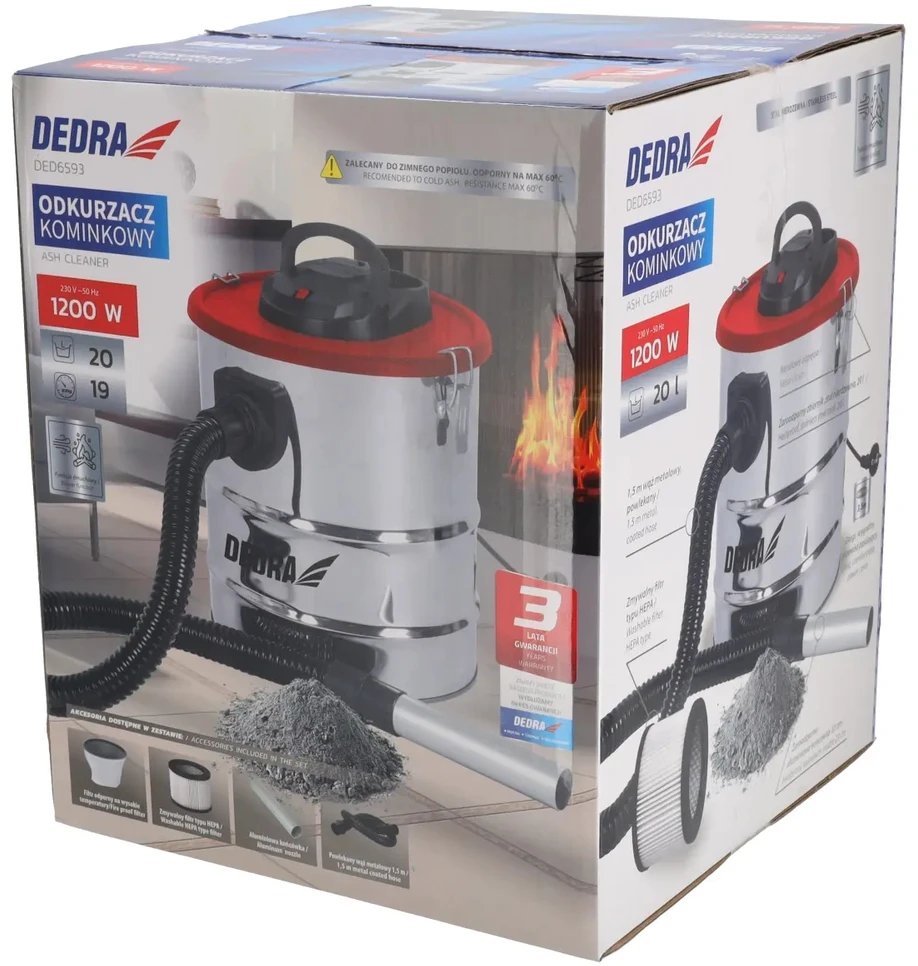 Dedra Dulkių siurblys Židinio dulkių siurblys 1200 W 20 l