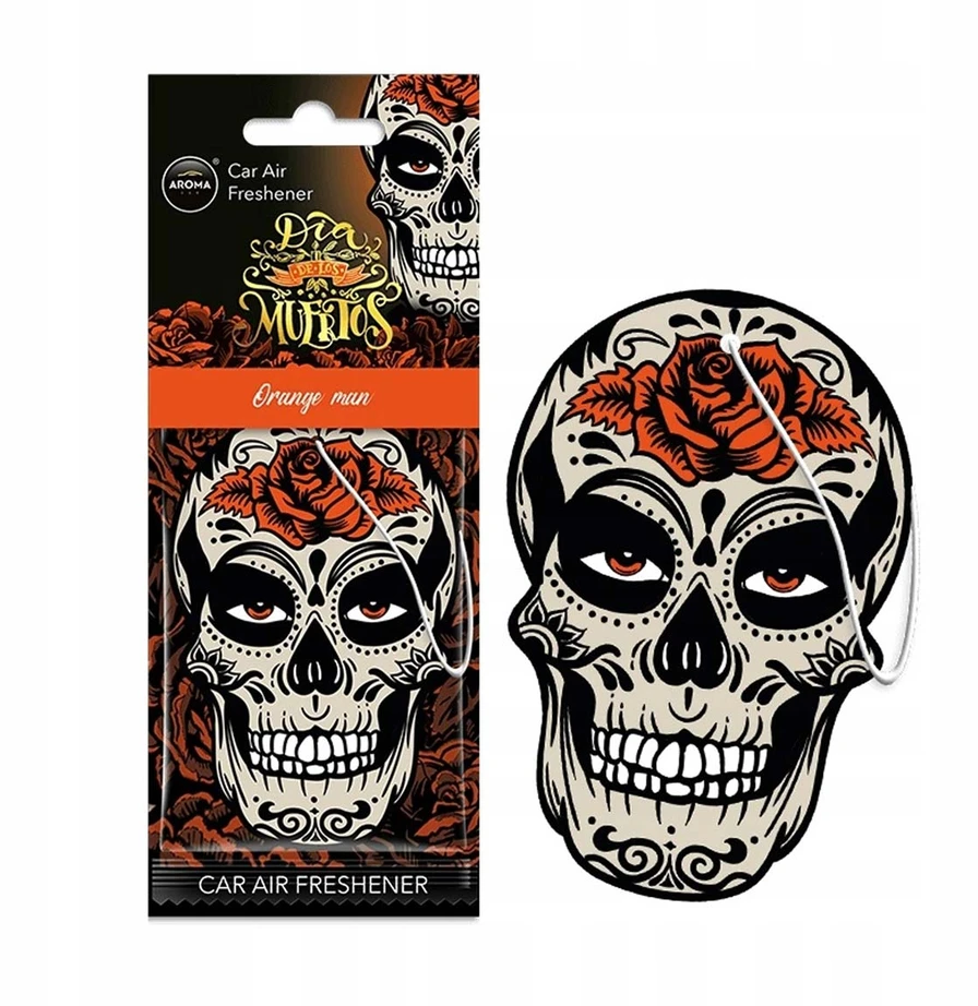 Aroma Car Oro gaiviklio aromatas car muertos skull oranžinis man island driftwood