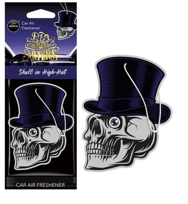 Aroma Car Oro gaiviklio aromato car muertos skull in hat juodas oud