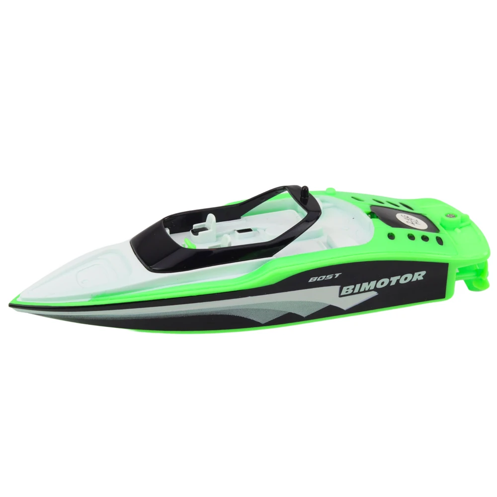 Lean Toys Nuotoliniu būdu valdomas RC kateris baltai-žalias 15 cm