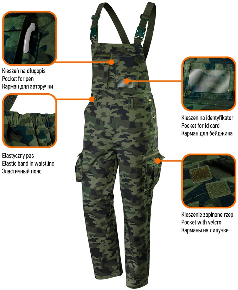 Ogrodniczki CAMO darbo kombinezonai, XXL dydis