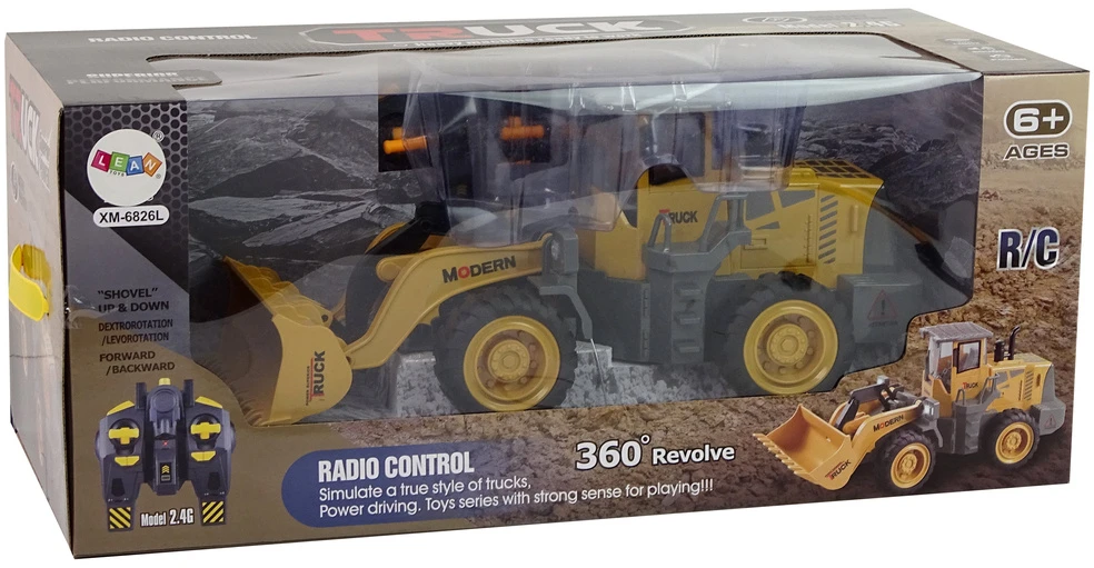Lean toys Didžiulis ekskavatoriaus su įkrovikliu R/C LED nuotoliniu būdu valdomas.