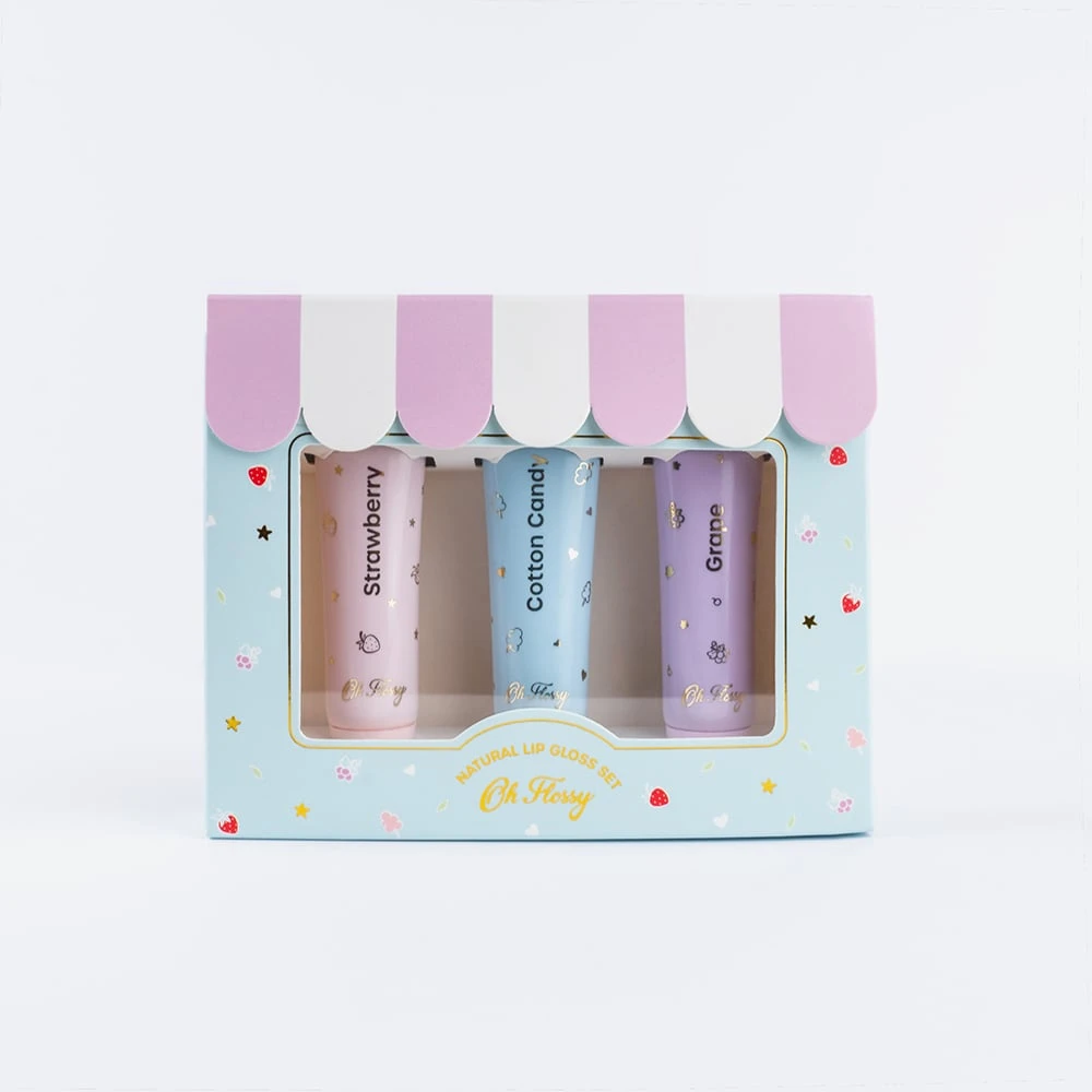 „Oh Flossy“ – natūralių lūpų blizgesių rinkinys – 3 vnt. – FL030346