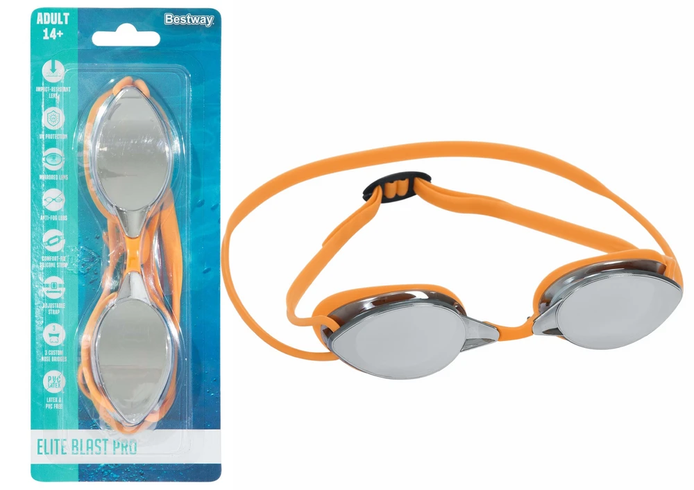 Plaukimo akiniai Mirror Goggles Bestway, oranžiniai