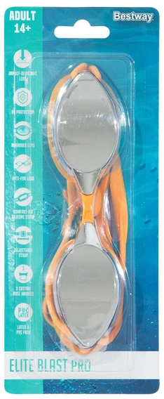 Plaukimo akiniai Mirror Goggles Bestway, oranžiniai