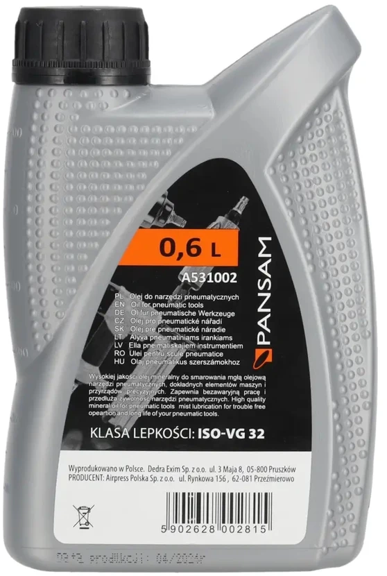 Olej Pansam Alyva pneumatiniams įrankiams Premium 15, 0,6L (A531002)