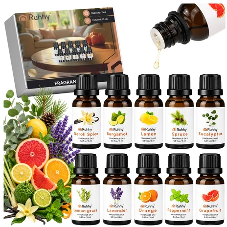 Drėkintuvas Kvapieji aliejai - 10 vnt. rinkinys, 15 ml, Ruhhy 21938