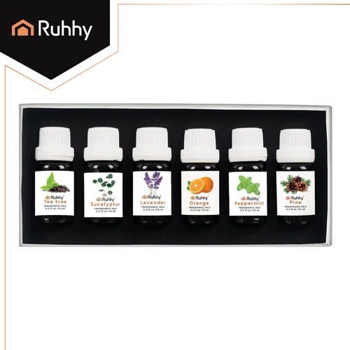 Drėkintuvas Kvapieji aliejai - 6 vnt. rinkinys, 10 ml, Ruhhy 21939