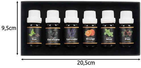 Drėkintuvas Kvapieji aliejai - 6 vnt. rinkinys, 10 ml, Ruhhy 21939